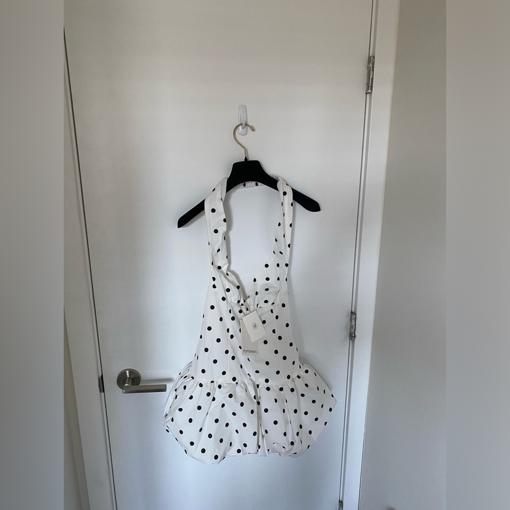 Beautiful Peppermayo polka dot off shoulder mini dress new with tag bubble skirt - Picture 4 of 7